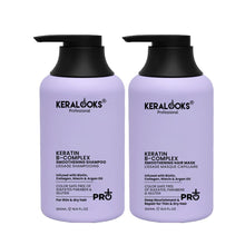 Load image into Gallery viewer, Keratin B-Complex Smoothening Hair (COMBO 500ML EACH) with Biotin, Collagen, Argan Oil, Sulfate-Free, for Dry Damaged & chemically treated hair