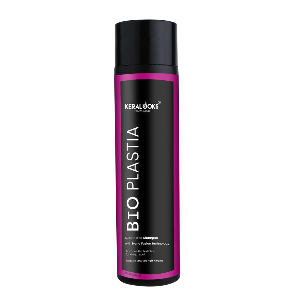 Keralooks professional Bioplastia sulfate free shampoo with nano fusion technology |straight |Smooth |Deep repair - 300ml