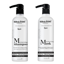 Load image into Gallery viewer, Keralooks professional ® moisturising ever straightening hair Botox shampoo and mask |500ml| (combo set)
