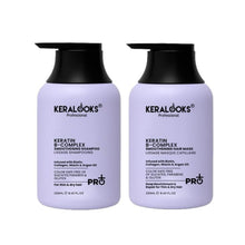 Load image into Gallery viewer, Keratin B-Complex Smoothening Hair (COMBO 250ML EACH) with Biotin, Collagen, Argan Oil, Sulfate-Free, for Dry Damaged &amp; chemically treated hair

