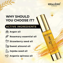 Load image into Gallery viewer, Keralooks professional ® keratin hair serum infused with argan oil bliss for dry,tangles,damage &amp;frizzy hair ( 50ml )
