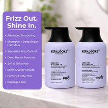 Load image into Gallery viewer, Keratin B-Complex Smoothening Hair (COMBO 250ML EACH) with Biotin, Collagen, Argan Oil, Sulfate-Free, for Dry Damaged &amp; chemically treated hair
