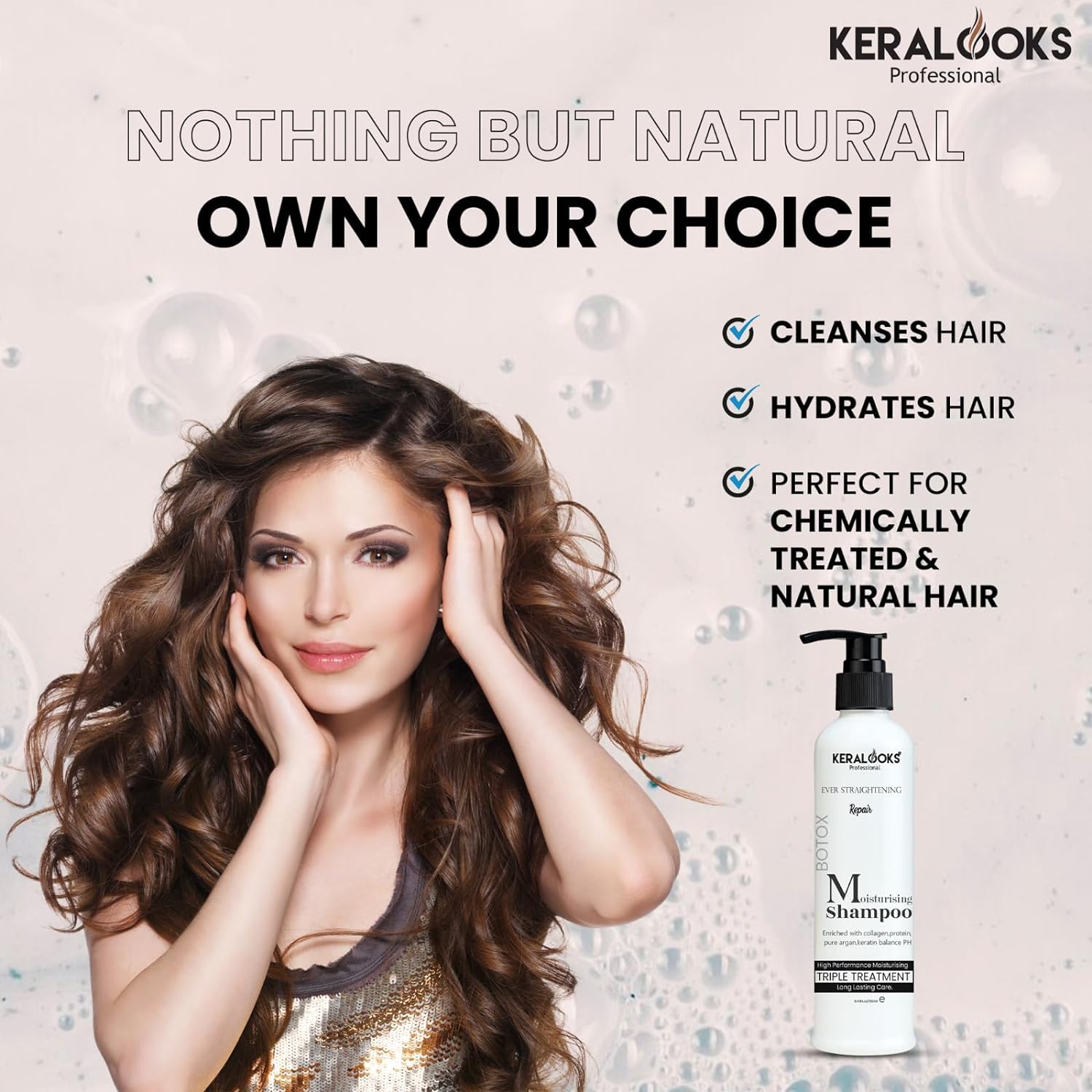 Curly Hair Botox Hair Straightener Hair Botox Shampoo (250ml) For