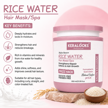 Load image into Gallery viewer, Hydra Boost+Rice water Hair Mask/Spa for Nourishing,Hydrating, Strengthens, Repair, Softens &amp; Hair growth formula- Free from Sulfate, Parabens, cruelty &amp; minerals oil- 800ML Visit the keralooks professional Store
