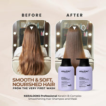 Load image into Gallery viewer, Keratin B-Complex Smoothening Hair (COMBO 250ML EACH) with Biotin, Collagen, Argan Oil, Sulfate-Free, for Dry Damaged &amp; chemically treated hair
