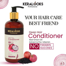 Load image into Gallery viewer, Keralooks professional® Red Onion seed oil shampoo &amp; conditioner for hairfall and frizzyness control (300ml each)

