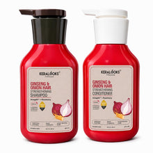 Load image into Gallery viewer, Ginseng &amp; Onion Shampoo and Conditioner Combo (300ml + 300ml) for Hair Growth &amp; Hair Breakage Control | Onion, Rosemary &amp; Anagain Extract Shampoo &amp; Conditioner Combo Kit for Smooth &amp; Healthy Hair
