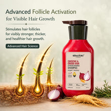 Load image into Gallery viewer, Ginseng &amp; Onion Shampoo and Conditioner Combo (300ml + 300ml) for Hair Growth &amp; Hair Breakage Control | Onion, Rosemary &amp; Anagain Extract Shampoo &amp; Conditioner Combo Kit for Smooth &amp; Healthy Hair
