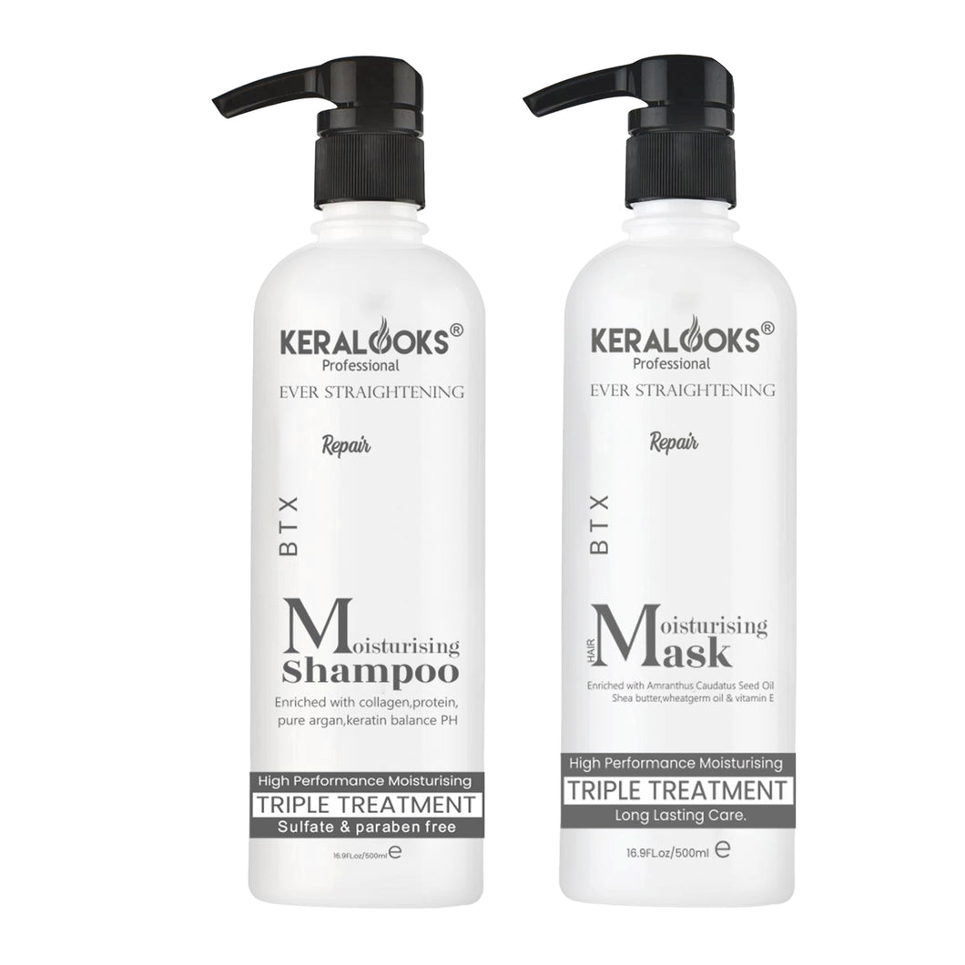 Hair Botox shampoo and mask |500ml| (combo set) Moiturising ever straightening