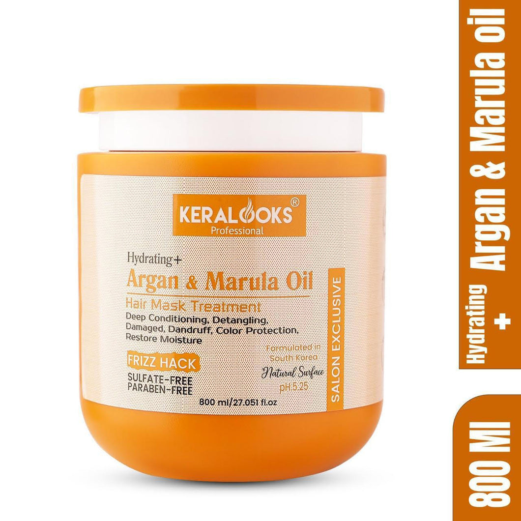 Hydrating+ Argan & Marula Hair Mask Treatment (800ml) for Deep conditioning| Dandruff| Restore moisture and color protection