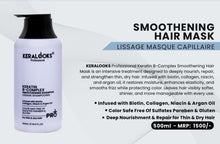 Load image into Gallery viewer, Keratin B-complex smoothening Hair Mask 500ml for Thin &amp; Dry Hair|Deep Nourishment|Repair| |color-safe| sulfate &amp; paraben free
