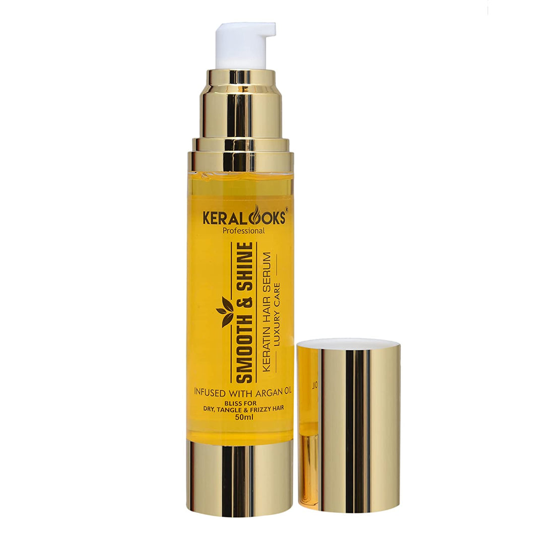 Keralooks professional ® keratin hair serum infused with argan oil bliss for dry,tangles,damage &frizzy hair ( 50ml )